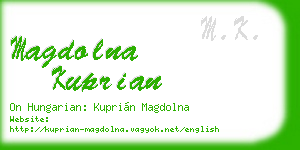 magdolna kuprian business card